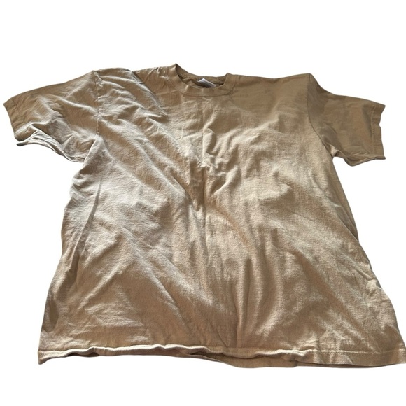 Tan Short Sleeve Crew Neck Tee - Picture 1 of 3